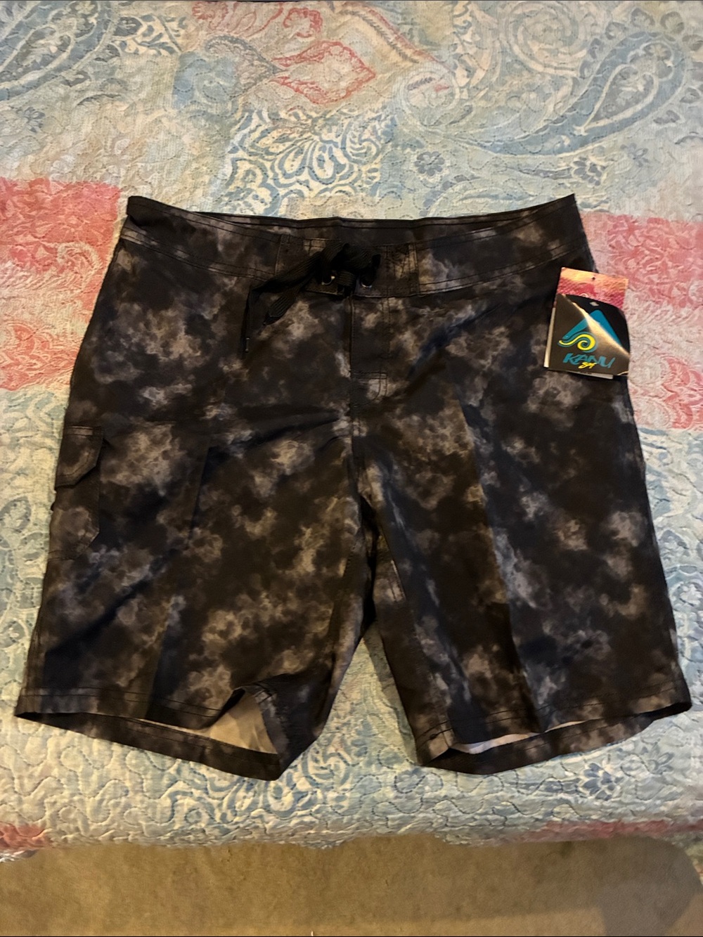 🆕 Kanu Surf Black Tie-Dye Board Shorts